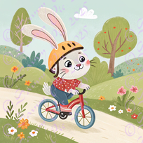 Rabbit On Bicycle