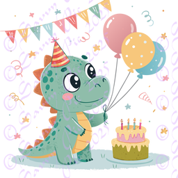Birthday Celebration Dinosaur