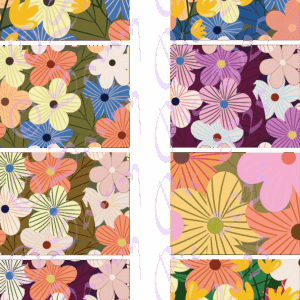 8 Variation Bold Flower Print