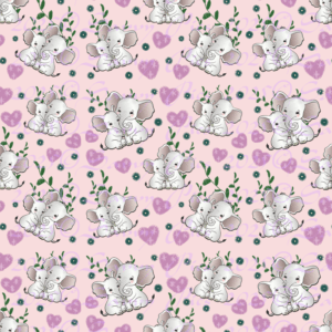 Mommy Baby Elephant Pattern