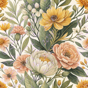 Vibrant Peach Yellow White Flowers