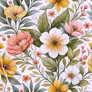 Big White Yellow Peachy Flowers