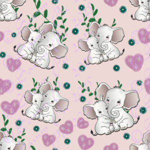 Mommy Baby Elephant Pattern