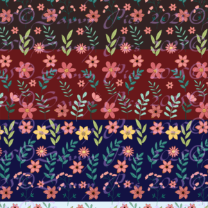 Detailed Flower Pattern 5 Shades